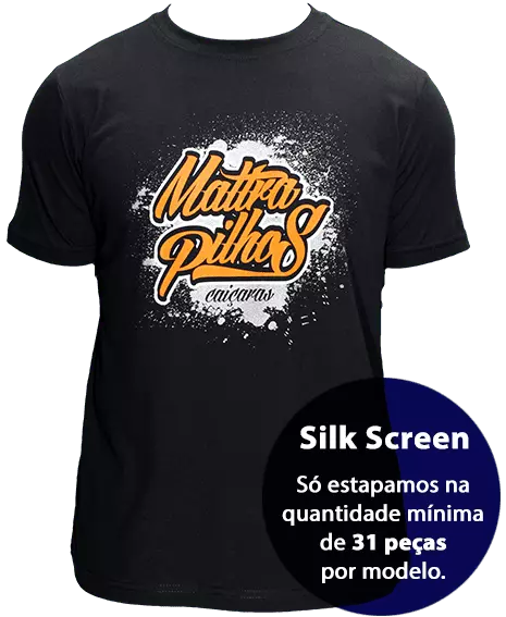 Camiseta Preta Personalizada com Estampa em Silk Screen