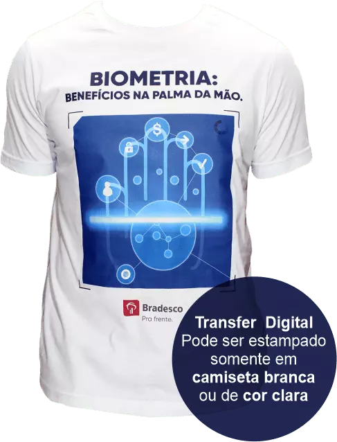 Camiseta Branca Personalizada com Estampa em Transfer Digital